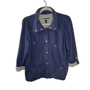 Karen Scott Sport Women's Navy Blue Button Up Jacket Size Large